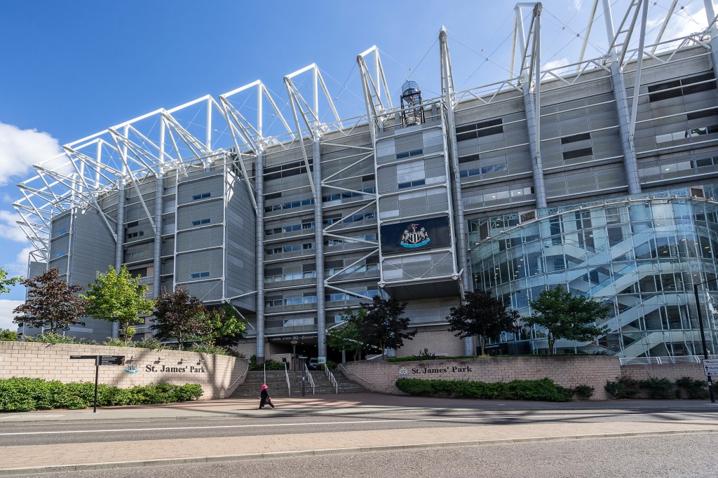 Newcastle Upon Tyne,England on 1st Aug 2018:St James Park football stadium is home to Newcastle United a English Premier League footbal team, the stadium has a capacity of 53000