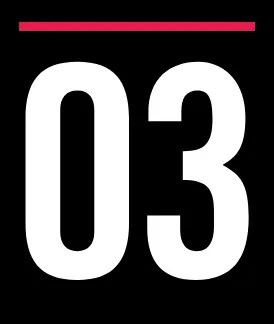 The image features the number "03" in large white font on a black background, with a thin red line elegantly positioned above. Refer to this bold design concept when sharing with friends for creative inspiration.