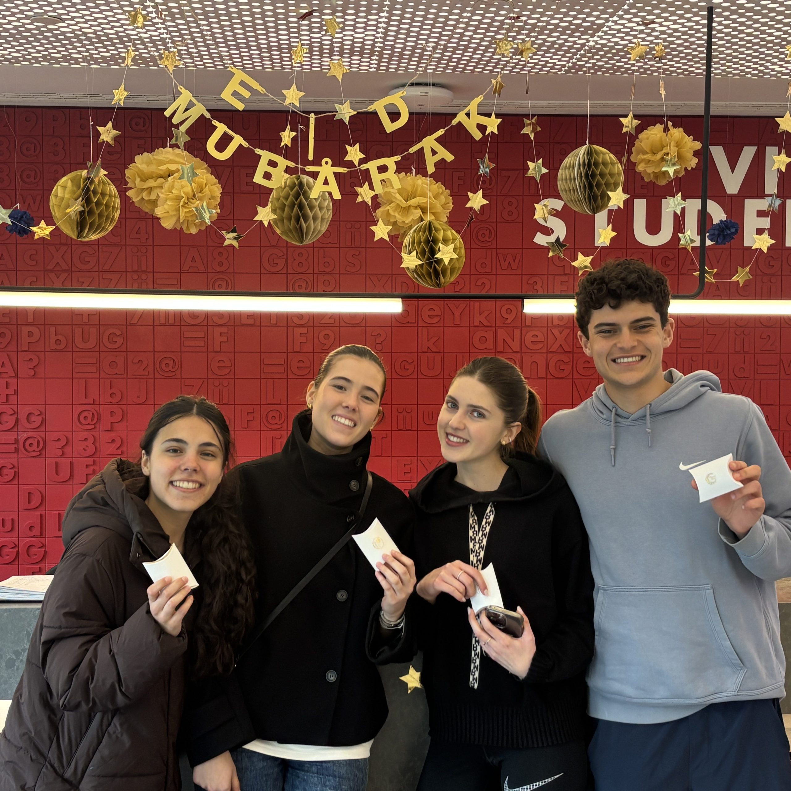 Vita Student residents celebrating Eid together with decorations and food